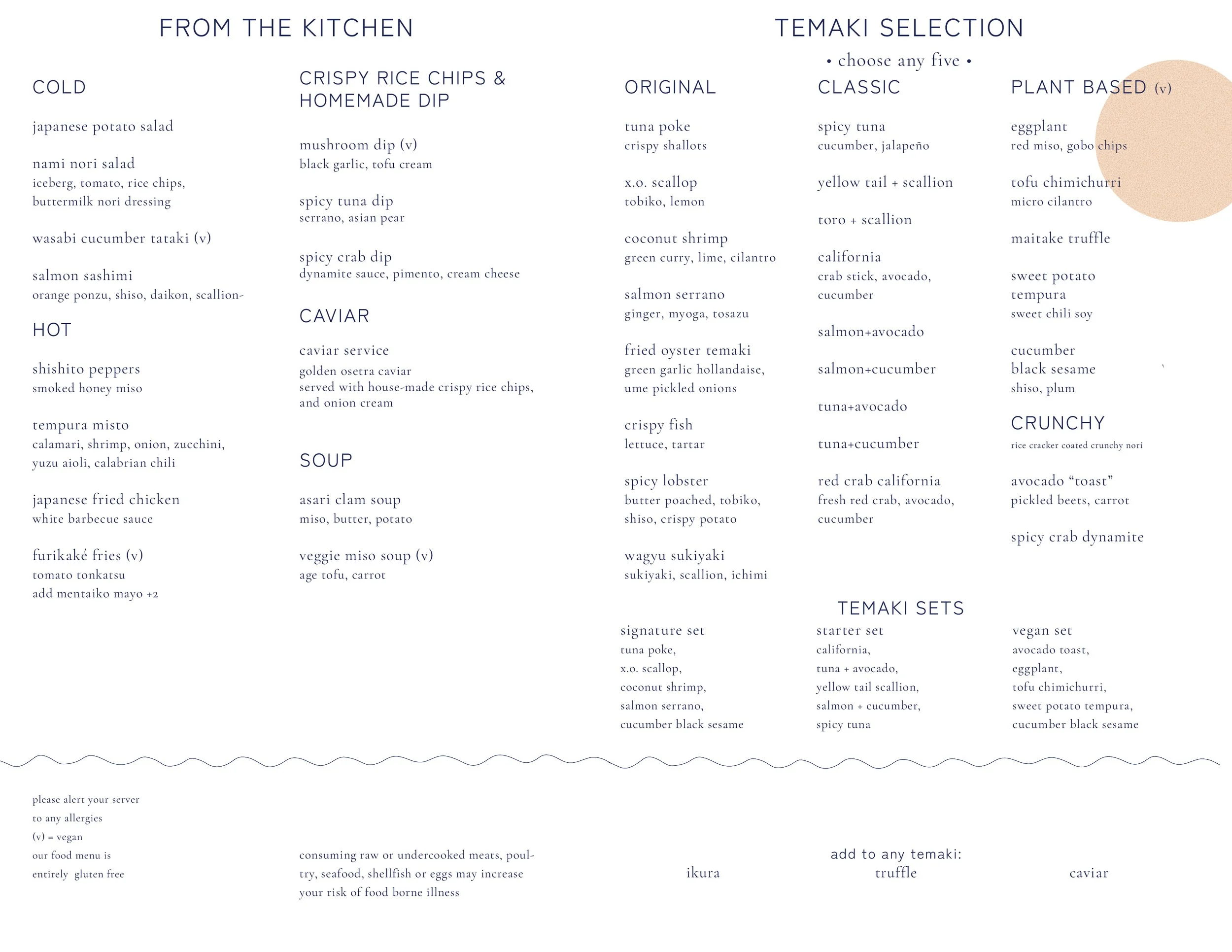 MENU ATLANTIC PARK — NAMI NORI